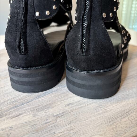 Alaia Paris Black Studded Suede Gladiator Sandals EU 38 US Sz 8 Designer Shoes - Picture 8 of 10